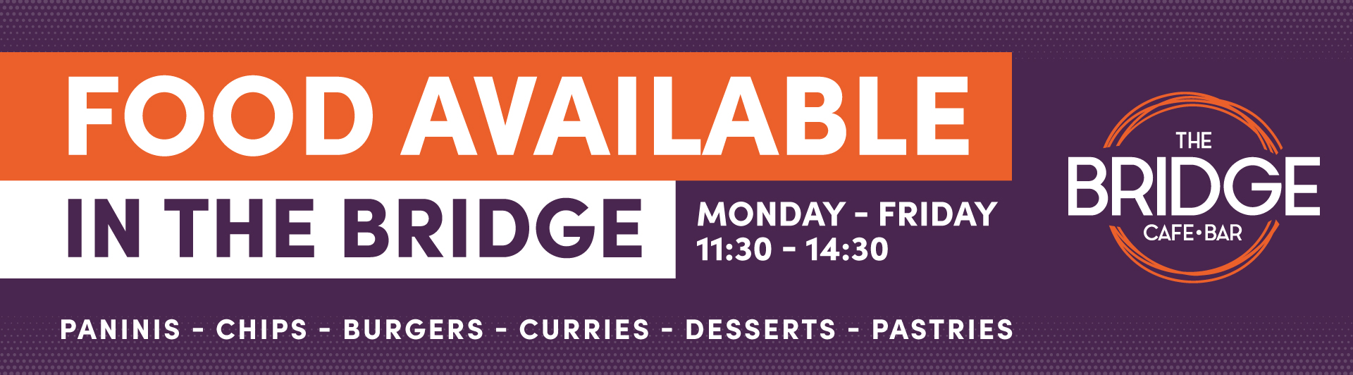 Food available in The Bridge - SUSU